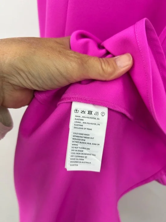 Bardot Lisandra Midi Dress Adjustable Straps High Low Hem Pink Shock Size XS - Picture 7 of 11